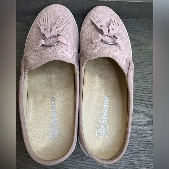 Spenco Sz 9.5 Pink Tassel Mules - Picture 3 of 9